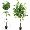 Artificial Ficus Tree, Large Artificial Ficus Tree in Pot, Large Artificial Plants with Realistic Texture for Foyer, Living Room, Bedroom, Decoration - 3 of 4