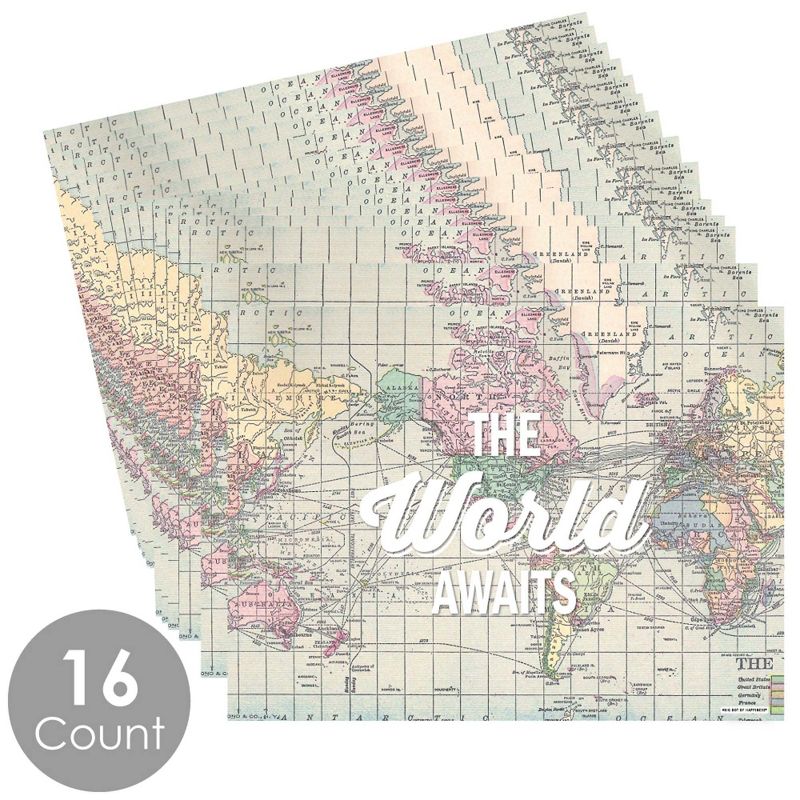 Big Dot of Happiness World Awaits - Party Table Decorations - Travel Themed Party Placemats - Set of 16, 3 of 7