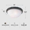 Westinghouse 12 x 5 Inches Ceiling Light Fixture, Uses 2 Medium Base Light Bulbs (Not Included), Brown Patina & White Alabaster Glass - image 3 of 4