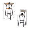 Lyngins Modern Bar Table & Stools Set, Round Bar Stool Set with Shelf, Upholstered Bar Stool with Backrest for Small Spaces - 4 of 4