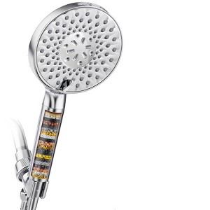 Itopfox Filtered Shower Head with Handheld, High Pressure 9 Spray Mode Chrome Showerhead with Filters, Water Softener for Hard Water Remove Chlorine - 1 of 4