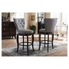 Baxton Studio 29" Leonice Fabric Upholstered Button Tufted Swivel Barstool Gray: Rubberwood Frame, Polyester Upholstery - image 4 of 4