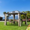 Outsunny 10x12 Polycarbonate Hardtop Gazebo, Gazebo Canopy with Aluminum Frame, Curtains and Netting for Garden, Patio, Backyard, Beige - 3 of 4