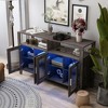 Sideboard Buffet Cabinet With Glass Doors, Kitchen Pantry Cabinet With Tempered Glass Shelf, Coffee Bar Cabinet For Dining Living Room - 2 of 4
