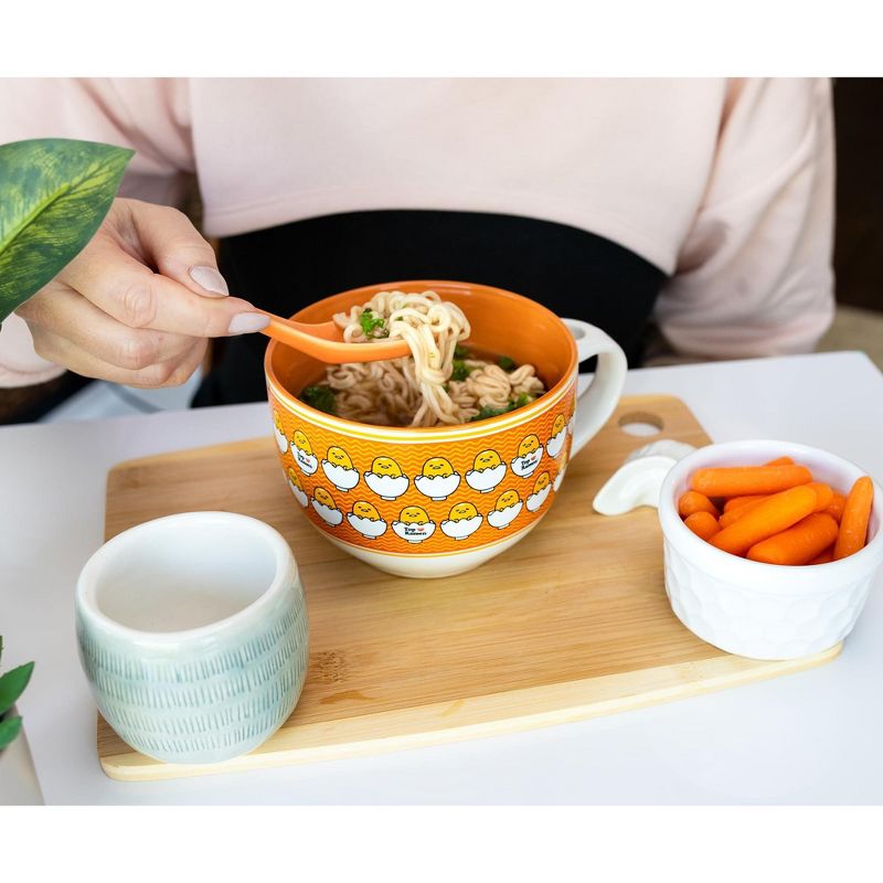 Silver Buffalo Sanrio Gudetama x Nissin Top Ramen Ceramic Soup Mug with Spoon | Holds 24 Ounces, 5 of 7