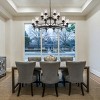 BAOURE 25" Black Farmhouse Chandelier, 6 light Dining Room Light Fixture Over Table with Glass Shade, Industrial Chandeliers for Living Room Entryway - 3 of 4