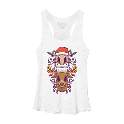 Women's Design By Humans Santa and The Reindeer By PentoolKnight Racerback Tank Top