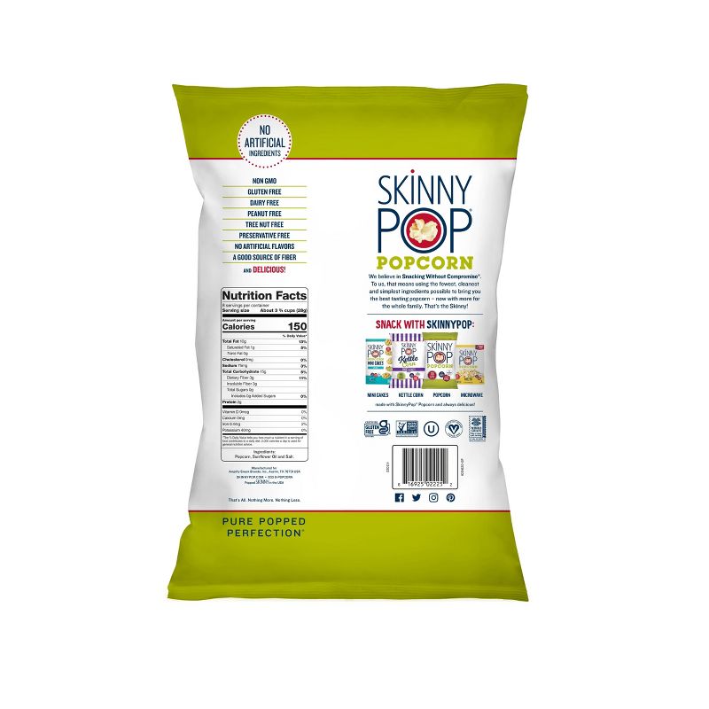 SkinnyPop Original Popcorn Family Size - 8oz, 3 of 4