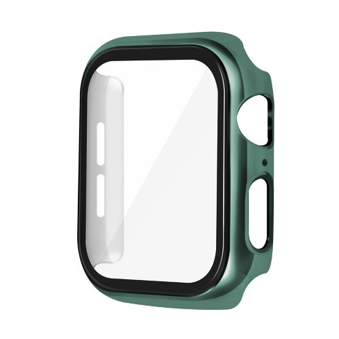 Insten Case For Apple Watch 44mm Series Se 6 5 4 Built In Tempered Glass Screen Protector Plating Hard Cover Full Protection Green Target