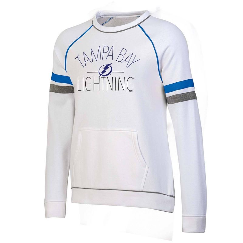 NHL Tampa Bay Lightning Women&#39;s White Fleece Crew Sweatshirt, 1 of 4
