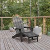 Flash Furniture Newport HDPE Adirondack Chair with Cup Holder and Pull Out Ottoman, All-Weather HDPE Indoor/Outdoor Lounge Chair - 2 of 4