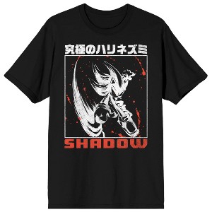 Sonic The Hedgehog Shadow Blood Splatter Adult Black Crew Neck Short Sleeve T-shirt - 1 of 4
