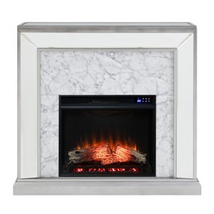 Trandling Mirrored Faux Marble Fireplace - SEI - 1 of 4