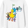 Sesame Street Characters Line-Up Adult White Crew Neck Long Sleeve Sweatshirt - 2 of 4