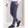 Lars Amadeus Men's Casual Striped Slim Fit Flat Front Contrast Color Trousers - 2 of 4
