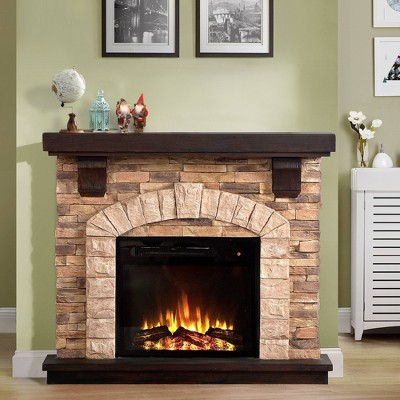 FESTIVO 45 in. Freestanding Electric Fireplace in Tan