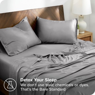 Twin XL Light Grey Cotton Tencel Sheet Set