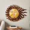 Olivia & May 24"x30" Metal Sun Wall Decor with Gold Sun Face and Folded Wavy Rays Copper: Iron Artwork, Modern Style, Horizontal Display - 3 of 4