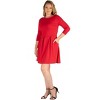 24seven Comfort Apparel Perfect Fit and Flare Plus Size Pocket Dress - 2 of 4