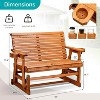 VINGLI Outdoor Glider Chair Wood Patio Glider with Cup Holder, Porch Glider with Smooth Rocking Mechanism - 2 of 4