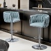 360° Fabric cover Swivel Bar Stools Set of 2, Adjustable Counter Height Bar Chairs with Woven Back & Footrest - Leovsnove - 2 of 4