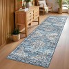 Washable Runner Rug for Hallways Vintage Floral Rug Retro Accent Kitchen Runner Soft Non Slip Carpet for Laundry, Bathroom, Bedroom - 3 of 4