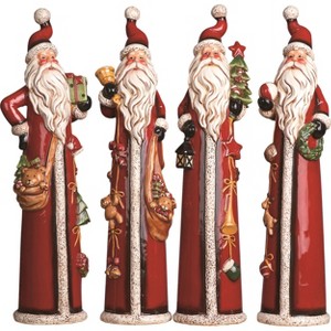 Transpac Medium Dolomite Tall Santa Set of 4 Ceramic Figurines Multicolored Christmas Tabletop Decor for Indoor Use - 1 of 1