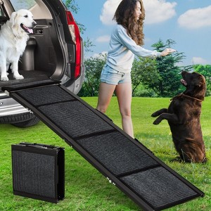 GustoWave Folding Pet Ramp with Non-Slip Surface, Portable Dog Pet Stairs, Anti-Slip Dog Ramp for Large Dogs up to 113KG - 1 of 4