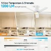 TALOYA 44 in. Ceiling Fan with Light and Remote, Reversible Quiet DC Motor and 5 Blades 3 CCT Light,White - 4 of 4