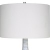 Uttermost Clariot Ribbed Blue Table Lamp – Ceramic with Blue & White Drip Glaze, Crystal Base, 16"x16"x31" - 4 of 4