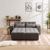TiramisuBest Convertible 3 in 1 Sleeper Sofa and Sectional Sofa with 4 Storage Space for Living Room,Corduroy Couch With 4 pillows,Corduroy - 3 of 4