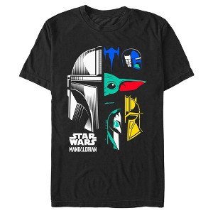 Men's Star Wars: The Mandalorian Color Block Character Heads T-Shirt - 1 of 4
