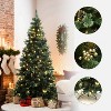 LuxenHome 6.5Ft Pre-Lit Artificial Pine Christmas Tree, Green Branches with Lights & Metal Stand - 2 of 4