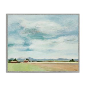 Stupell Industries Red Barn Landscape Blue Sky Framed Giclee Art - 1 of 4