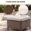 Buenhomino Patio Ottoman Outdoor Wicker Side Table - 2PCS Multipurpose Heavy Duty All-Weather Brown Rattan Extra Seating Bench Footrest Footstool - 3 of 4