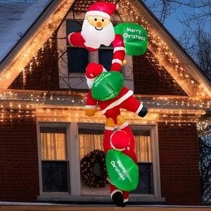 SUGIFT 8ft Christmas Hanging Inflatables Decoration Christmas Inflatable Climbing Santa Claus Blow Up Inflatable with Build-in LED - 1 of 4