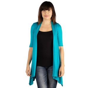 24seven Comfort Apparel Loose Fit Open Front Cardigan Vest - 1 of 3