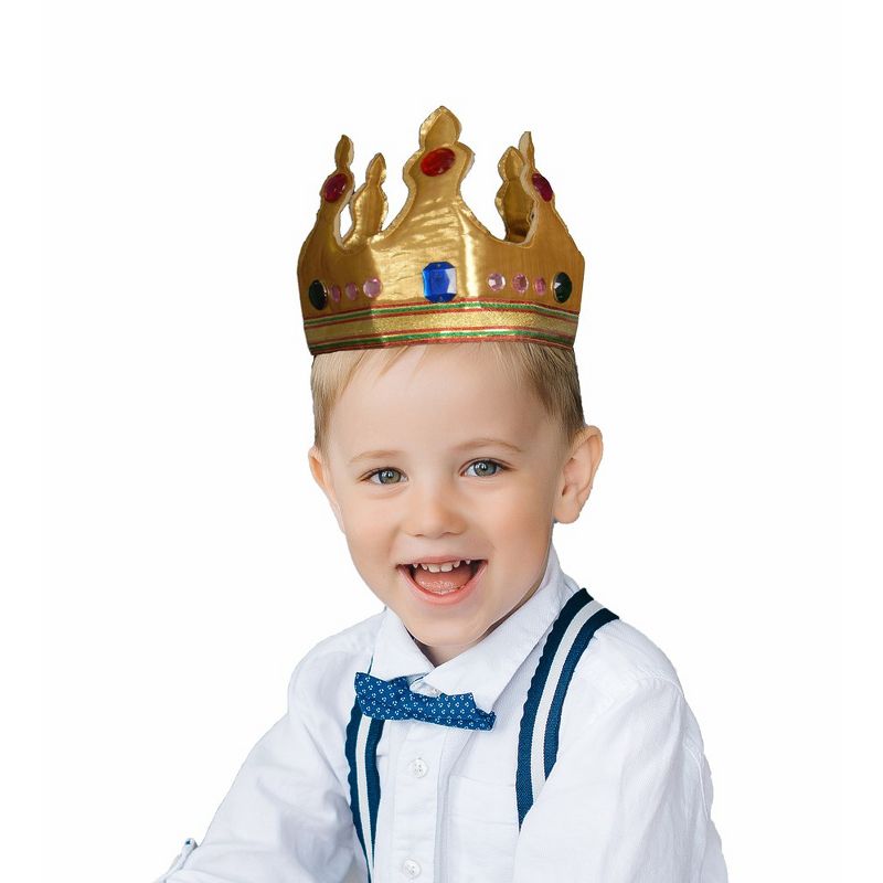 Dress Up America Gold Royal King Crown for Kids - One Size Fits Most, 1 of 2