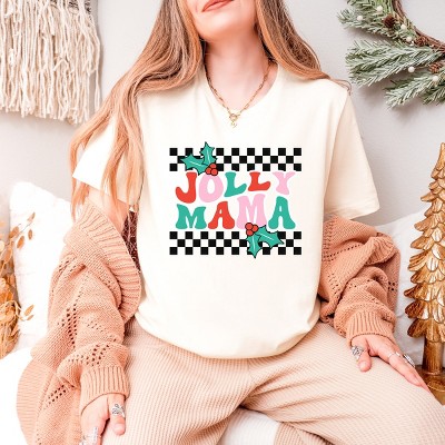 Simply Sage Market Jolly Mama Checkered Short Sleeve Tee