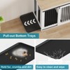 71inch Dual Dog Crate Furniture - Heavy Duty Wooden Kennel w/Sliding Barn Doors & Divider, TV Stand for Large Breeds - 4 of 4