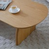 Modern Oval Coffee Table,Minimalist Living Room Center Table with Curved Base,47" Artistic Side Table-Baofuwish - 3 of 4
