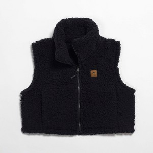 Turtle Fur Comfort Lush Cropped Vest - Women's Recycled High Pile Fleece Winter Outdoor Vest - 1 of 4