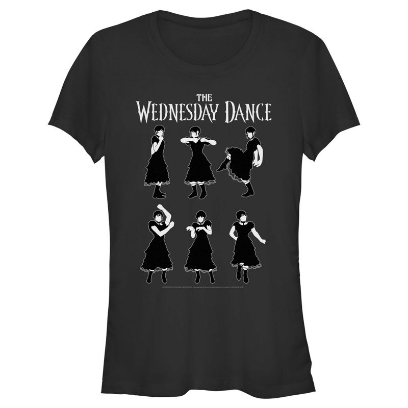 Juniors Womens Wednesday Dance Moves T-Shirt, 1 of 5