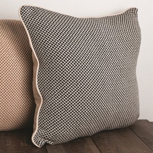 Manual Woodworkers & Weavers Black Textured Cotton Pillow – 21x21 Decorative Accent Cushion - 1 of 3