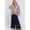 Slickblue Women's Sheer Lace Bishop Sleeve Shirt, Overfit See Through Blouse Top, Lightweight Pink Style, Size S-XL - 2 of 4