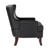 Set of 2 Gonzalo Mid-century Modern Vegan Leather ergonomic Accent Armchair | ARTFUL LIVING DESIGN - 3 of 4