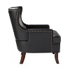 Gonzalo Mid-century Modern Vegan Leather ergonomic Accent Armchair | ARTFUL LIVING DESIGN - image 4 of 4