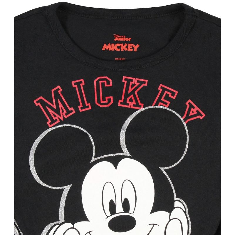 Disney Girls' Mickey Mouse Hands On Cheeks Glitter Accent T-Shirt, 3 of 4