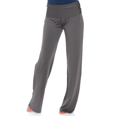 Women's Solid Printed Palazzo Pants - White Mark