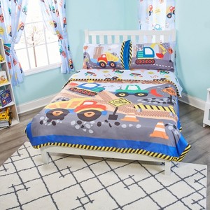 Everyday Kids Mermaid Twin/Full Size Bed Comforter with Dump Trucks and Bulldozers;  All Season Orange, Yellow and Blue Comforter - 1 of 4
